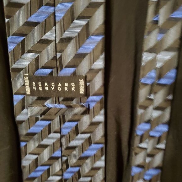 Bergamo New York Blue & Black Silk Tie - Picture 4 of 4